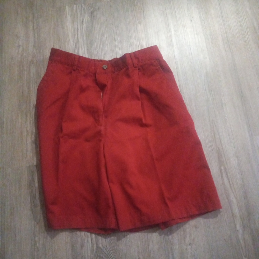 LL Bean Shorts Size 10 Red Waist Comfy Woman